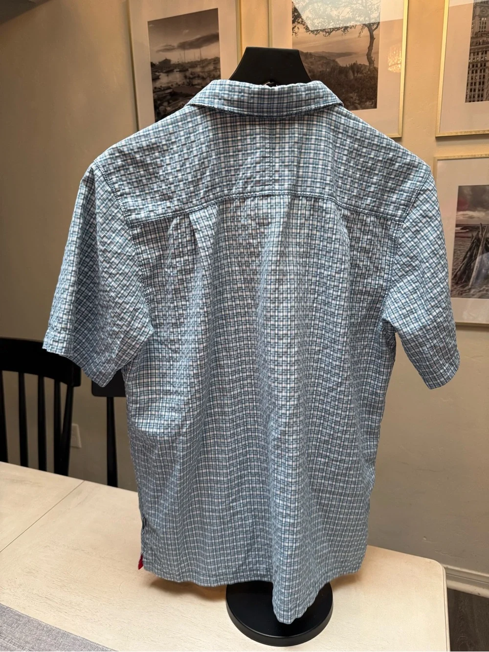 The North Face Light Blue Checked Short-Sleeve Button-Down Shirt